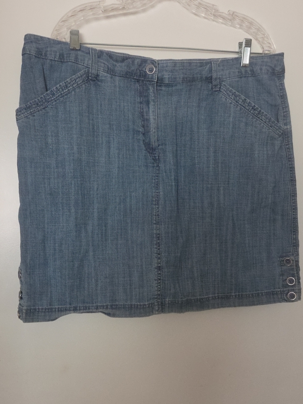 Karen Scott Classic Blue Denim Skort - Casual Everyday Style